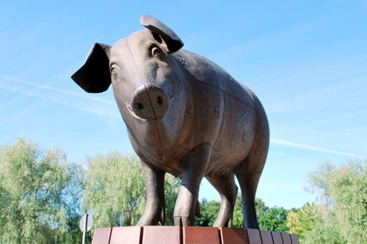 Sculpture Bronze Pig