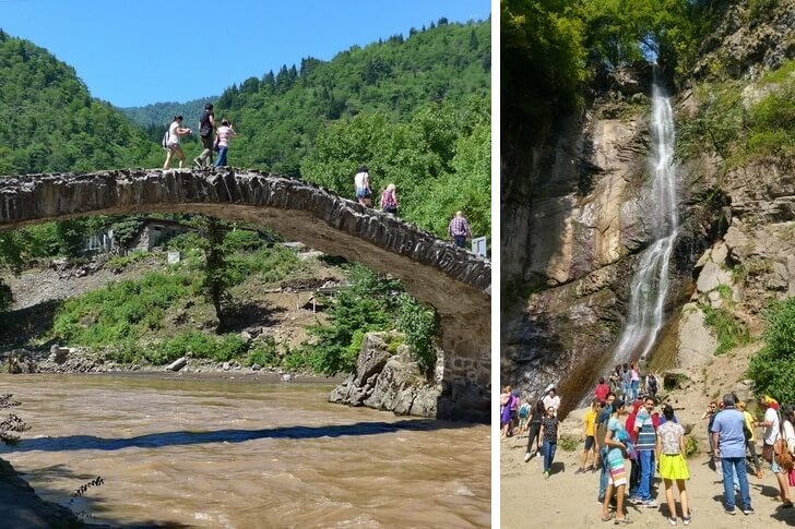 Makhuntseti-Wasserfall und Königin-Tamara-Brücke