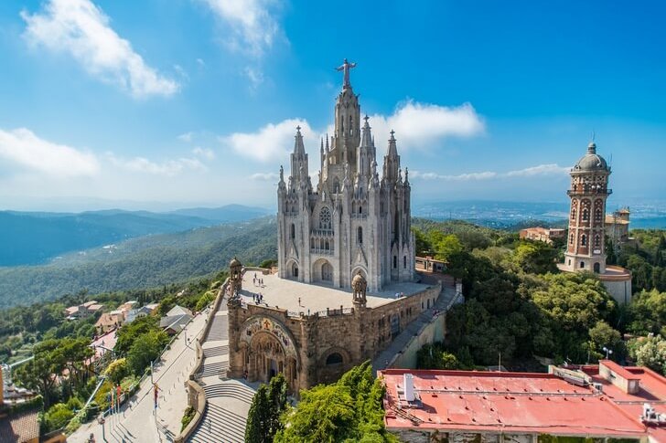 Mount Tibidabo and Temple of the Sacred Heart