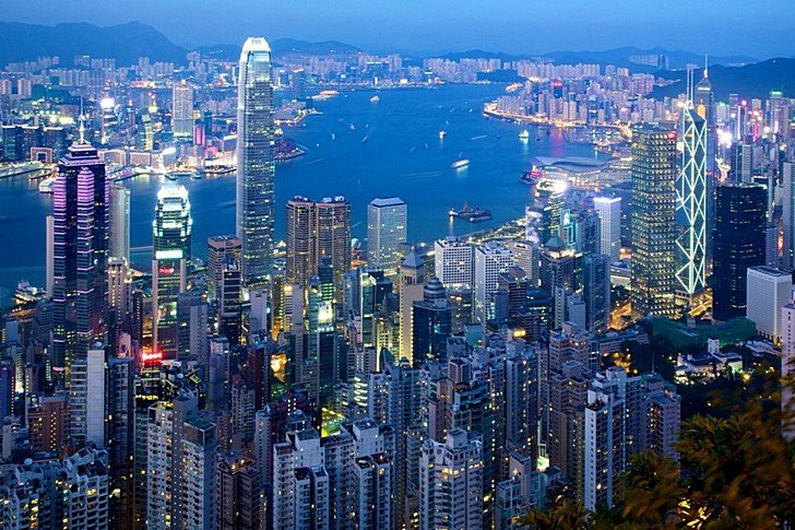 Bahía de Victoria en Hong Kong