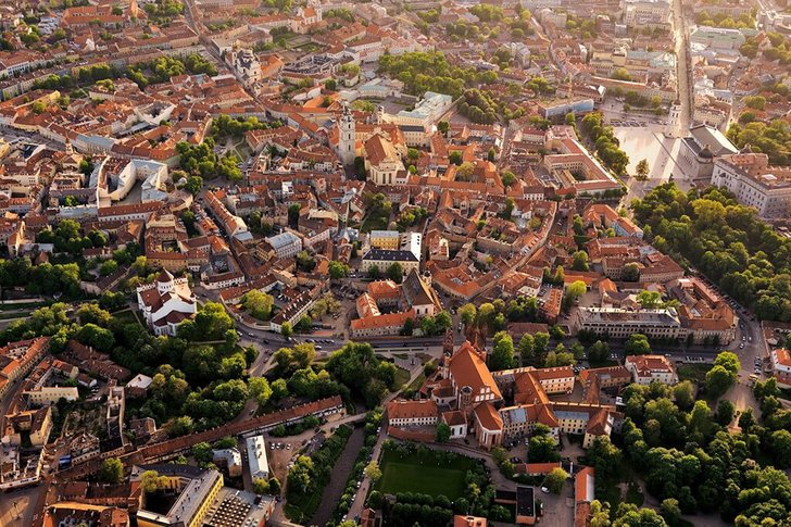 De oude binnenstad van Vilnius