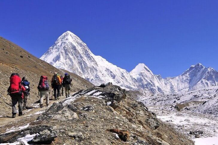 Trekking in de bergen van Nepal