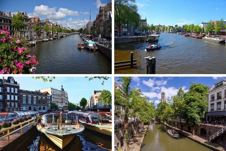 Canals of Amsterdam and Utrecht