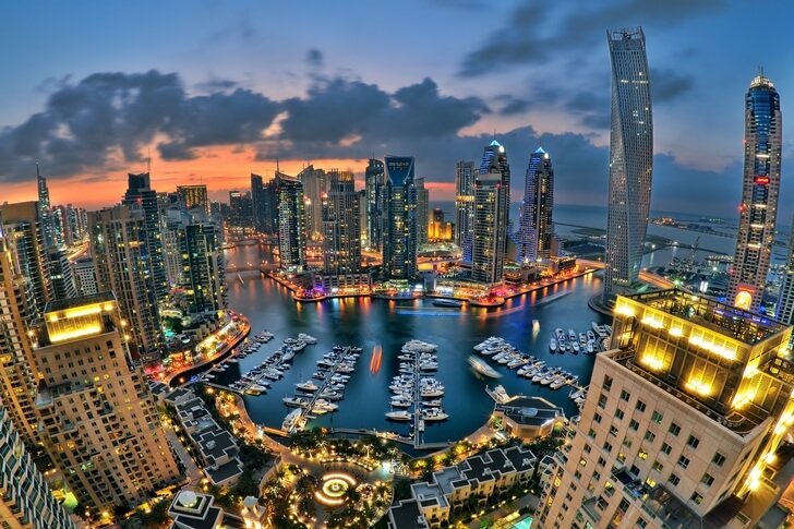 De jachthaven van Dubai