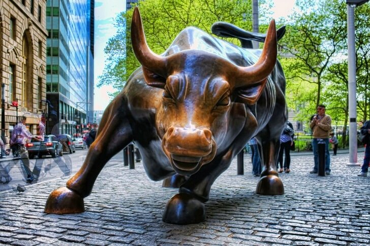 Bronzebulle an der Wall Street