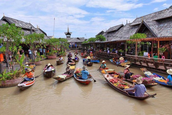 Mercado flotante en Pattaya