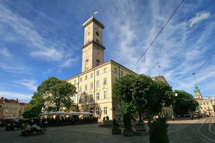 Het stadhuis van Lviv